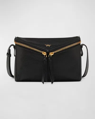 MCM ZIP LEATHER SHOULDER BAG