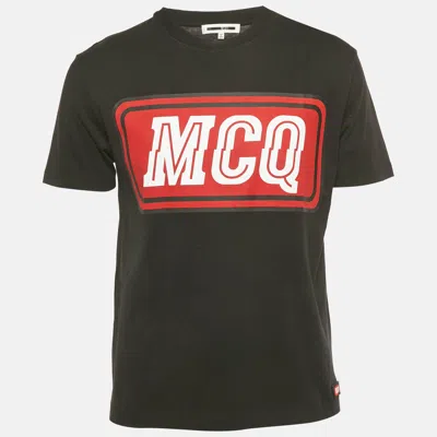 MCQ BY ALEXANDER MCQUEEN BLACK PRINTED COTTON JERSEY T-SHIRT M