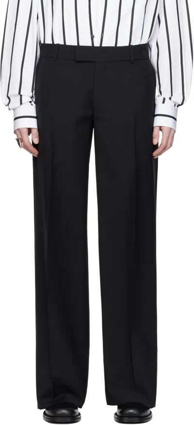ALEXANDER MCQUEEN BLACK LOW RISE TAILORED TROUSERS