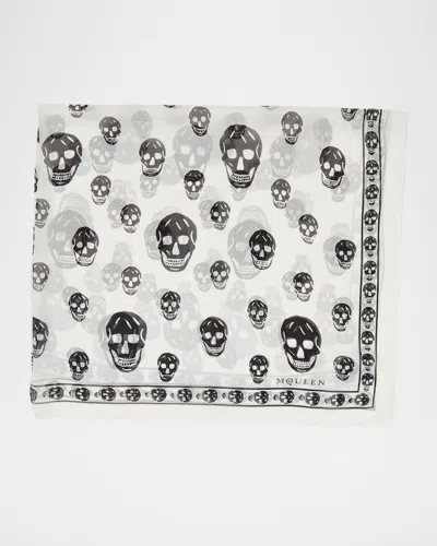 ALEXANDER MCQUEEN CLASSIC SKULL SILK SCARF