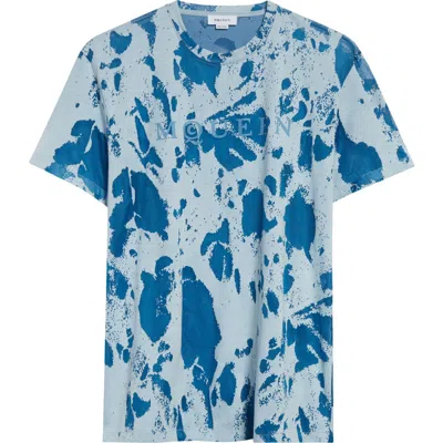 ALEXANDER MCQUEEN MCQUEEN FLOCKED LOGO DEVORÉ T-SHIRT