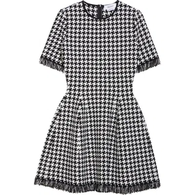 ALEXANDER MCQUEEN MCQUEEN HOUNDSTOOTH CHECK FIT & FLARE MINIDRESS