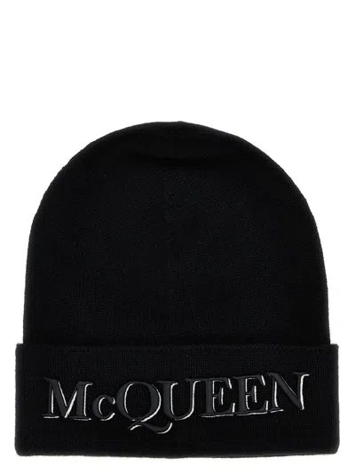 ALEXANDER MCQUEEN LOGO EMBROIDERED BEANIE HATS