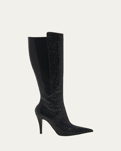 ALEXANDER MCQUEEN PYTHON STILETTO TALL BOOTS