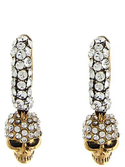 ALEXANDER MCQUEEN SKULL EARRINGS JEWELRY GOLD