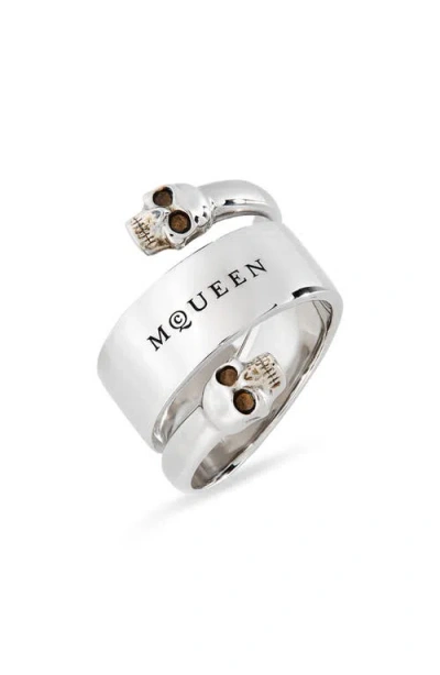 ALEXANDER MCQUEEN MCQUEEN TWIN SKULL RING