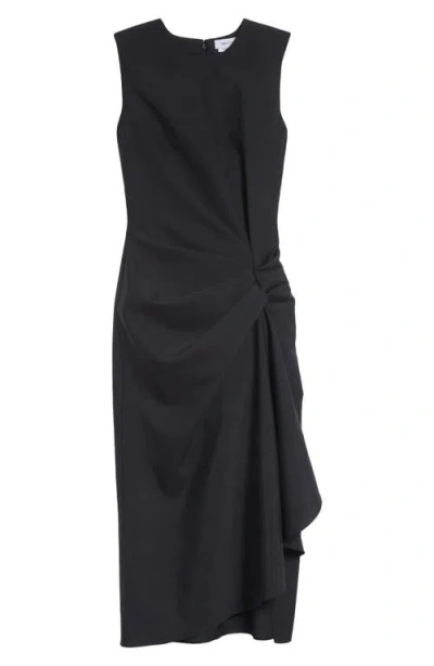 ALEXANDER MCQUEEN MCQUEEN TWISTED DRAPE SLEEVELESS SHEATH DRESS