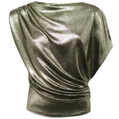 ME&THEE WOMEN'S GOLD / SILVER NITTY GRITTY GOLD METALLIC TOP