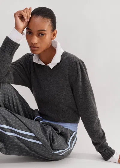 ME+EM CASHMERE POUF SLEEVE SWEATER