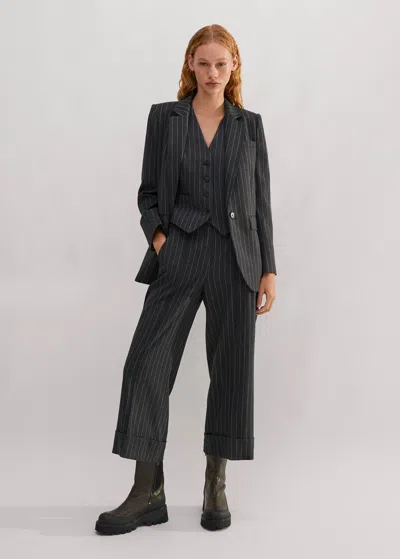 ME+EM PINSTRIPE CROP MAN PANT