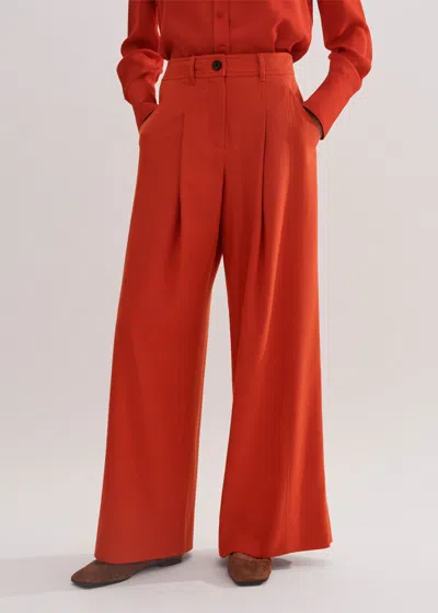 ME+EM SHORT-LENGTH WIDE-LEG PLEAT FRONT PANT