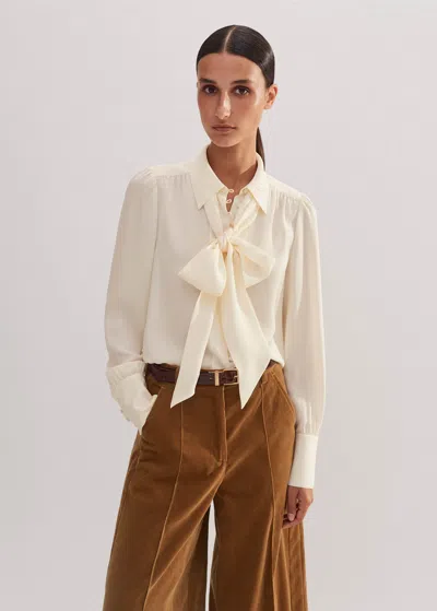 ME+EM SILK BUTTON LAYERING SHIRT + TIE