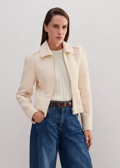 ME+EM TEXTURED STATEMENT SLEEVE PEPLUM JACKET