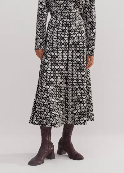 ME+EM TRAVEL TAILORING GRAPHIC JACQUARD SKIRT