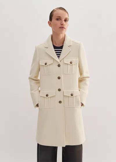 ME+EM WOOL-BLEND MILITARY A-LINE COAT