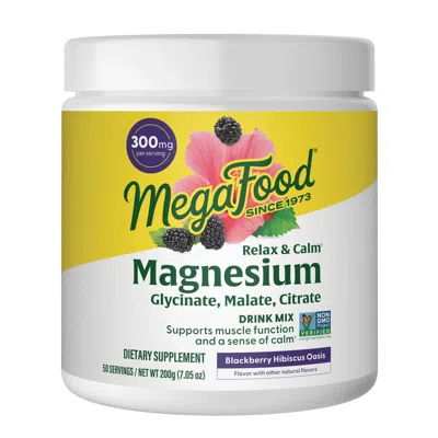 MEGAFOOD RELAX + CALM MAGNESIUM POWDER-BLACKBERRY HIBISCUS OASIS FLAVOR - 200 GRAMS