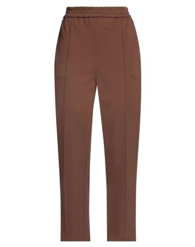 MEIMEIJ MEIMEIJ WOMAN PANTS DARK BROWN SIZE 8 VISCOSE, POLYAMIDE, ELASTANE