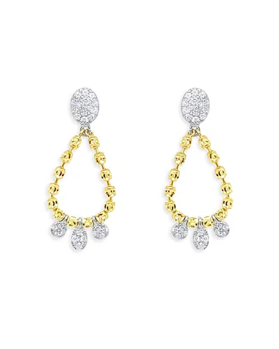 MEIRA T 14K GOLD DIAMOND BARREL CHAIN LOOP EARRINGS