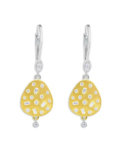 MEIRA T 14K WHITE & YELLOW GOLD DIAMOND SCATTER DISC DROP EARRINGS