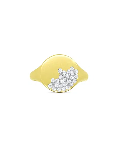 MEIRA T 14K YELLOW GOLD DIAMOND PAVE SIGNET RING