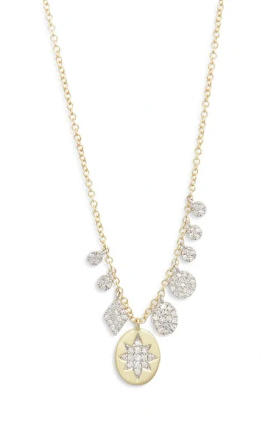 MEIRA T MEIRA T DIAMOND STARBURST DISC PENDANT NECKLACE