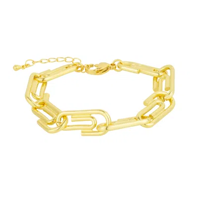 MEJOMA WOMEN'S PAPERCLIP CHAIN GOLD DESIGNER BRACELET