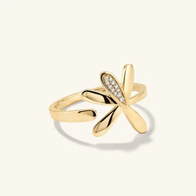 MEJURI PRESSED FLOWER PAVÉ DIAMOND WRAP RING