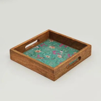MELA ARTISANS MELA ARTISANS AQUA FLORA INLAY TRAY