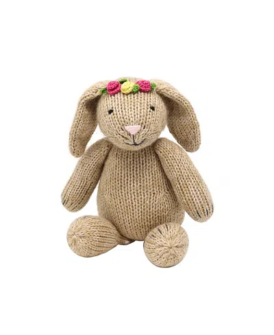 MELANGE COLLECTION KNIT COTTON BUNNY WITH FLOWERS - AGES 0+