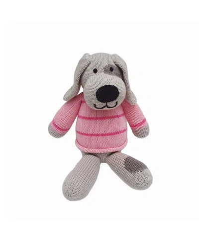 MELANGE COLLECTION KNIT COTTON SPOTTED DOG IN PINK SWEATER - AGES 0+