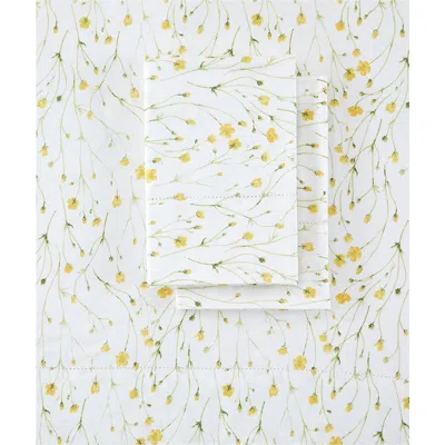 MELANGE MELANGE HOME 400 THREAD COUNT BUTTER FLORAL 4-PIECE SHEET SET