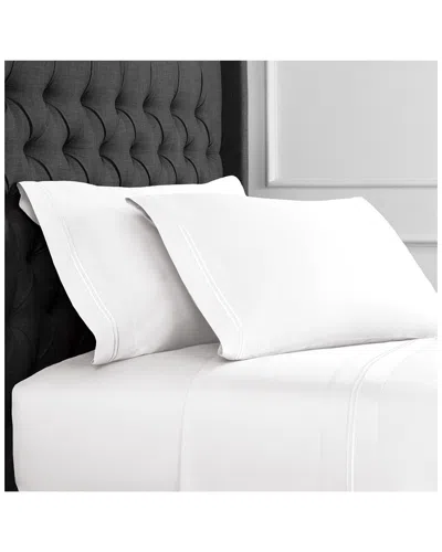 MELANGE MELANGE HOME BORDER STRIP EMBROIDERED 600 THREAD COUNT SHEET SET