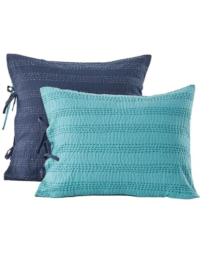 MELANGE MÉLANGE HOME HAND-STITCHED REVERSIBLE KANTHA SHAM SET