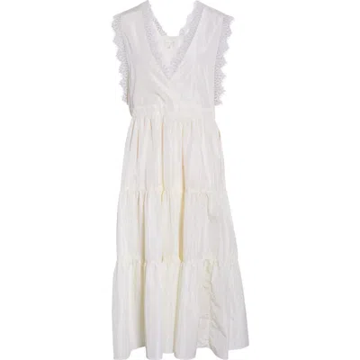 MELLODAY MELLODAY LACE DETAIL TIERED DRESS