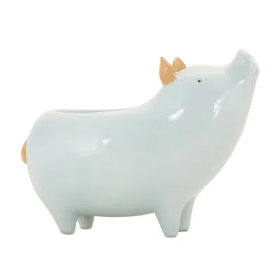 MELROSE INTERNATIONAL CHIC PIG PLANTER (SET OF 4) - BLUE