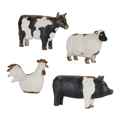 MELROSE INTERNATIONAL FARM ANIMAL CANDLE HOLDER (SET OF 4) - WHITE, BROWN, BLACK