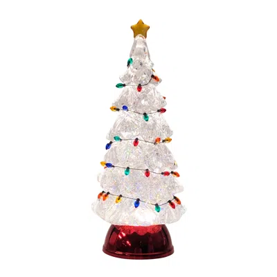 MELROSE INTERNATIONAL LED CHRISTMAS TREE WITH HOLIDAY LIGHTS 11.5"H - WHITE, RED, GREEN