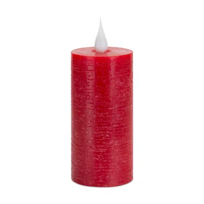 MELROSE INTERNATIONAL RED LED DESIGNER WAX CANDLE WITH MOVING FLAME - RED
