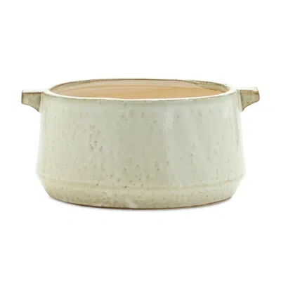 MELROSE INTERNATIONAL RUSTIC TERRA COTTA BOWL PLANTER 9.5"L - BEIGE