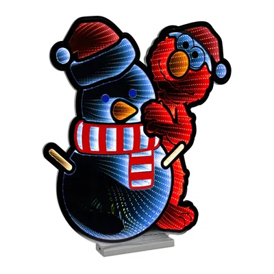 MELROSE INTERNATIONAL SESAME STREET ELMO SNOWMAN EKKOLIGHT 23"H - RED, WHITE