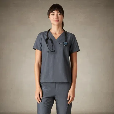 MEMBERS ONLY BARI 1-POCKET V-NECK SCRUB TOP FOR WOMEN