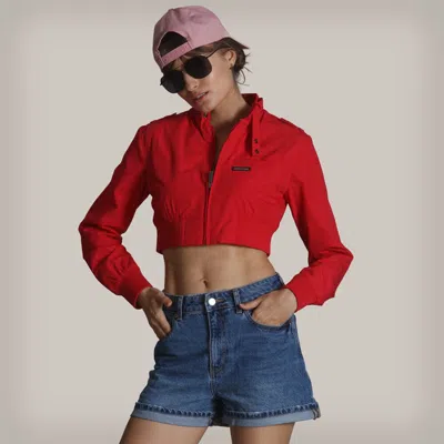 MEMBERS ONLY WOMEN'S MINI CROPPED RACER JACKET