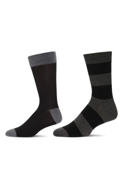 MEMOI MEMOI ASSORTED 2-PACK CREW SOCKS