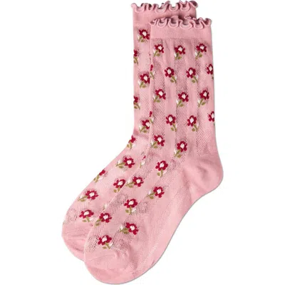 MEMOI MEMOI DITSY FLORAL CREW SOCKS