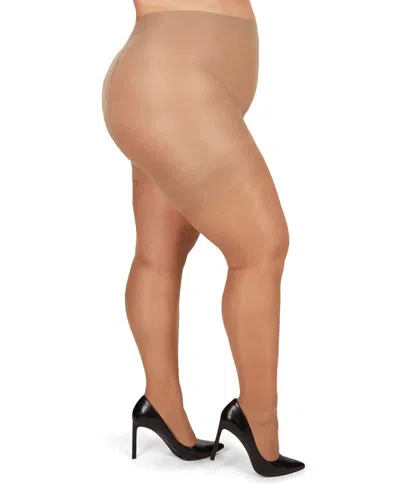 MEMOI PLUS SIZE CURVY SILKY SHEER CONTROL TOP PANTYHOSE MM-2240