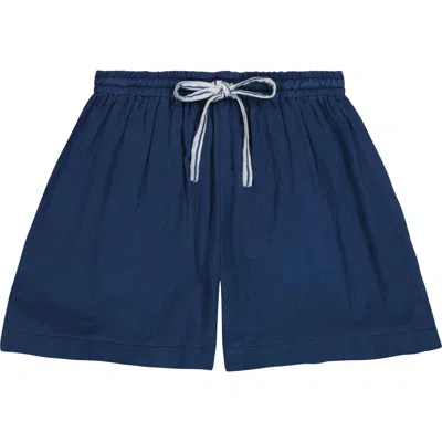 MER ST. BARTH MER ST. BARTH LA PLAGE BOY'S DRAWSTRING SHORT LAPIS BLUE