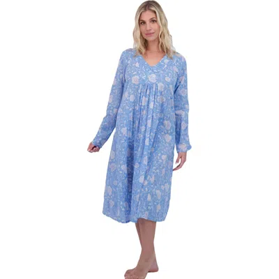 MER ST. BARTH "LE REVE" ST BARTH CAFTAN BLUE FLORAL
