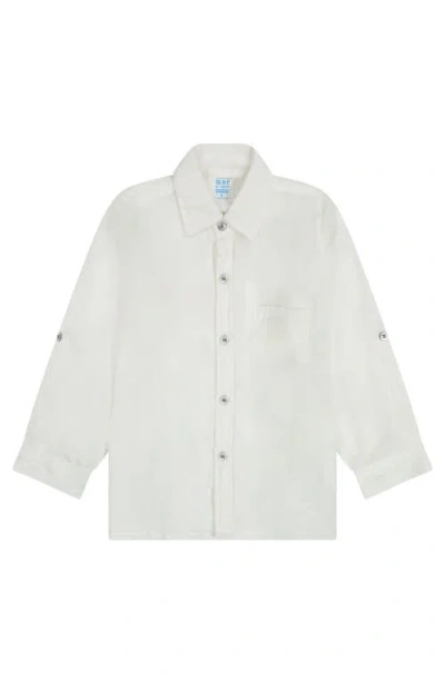 MER ST. BARTH MER ST. BARTH REMI BOY'S BUTTON FRONT SHIRT WHITE