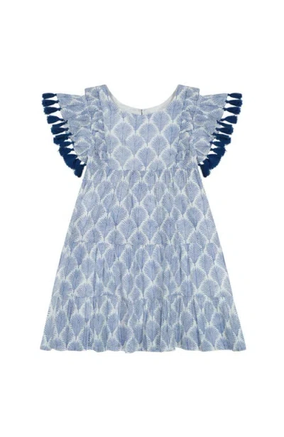 MER ST. BARTH MER ST. BARTH SOPHIE GIRL'S TASSEL DRESS NAVY FEATHER