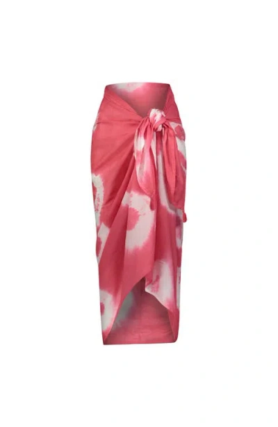 MER ST BARTHS MER ST BARTHS COTTON SALINE PAREO HIBISCUS TIE-DYE